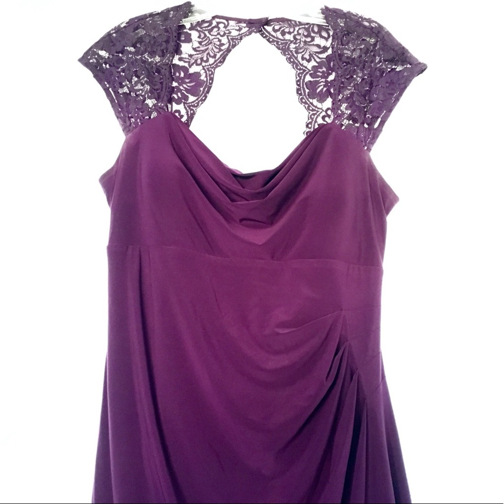 Plum Formal Maxi Dress with Lace Detail | MSK